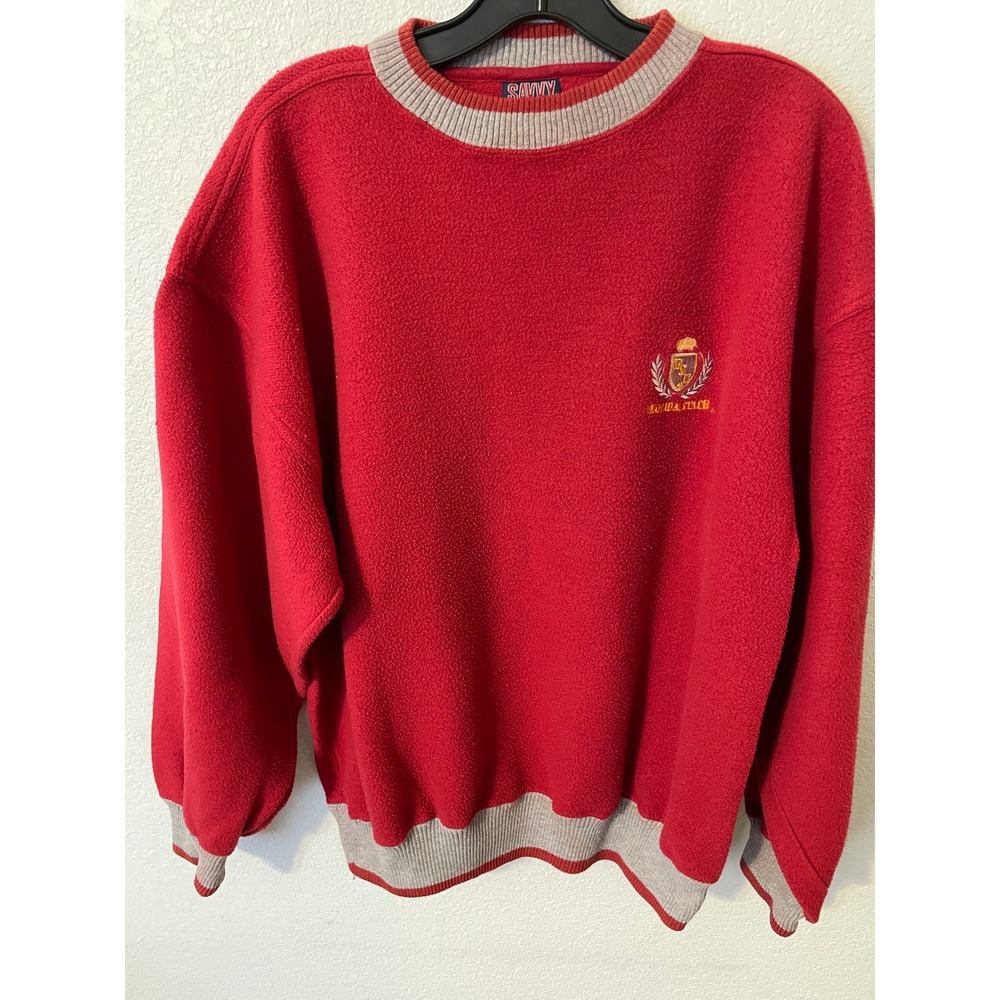 VTG Savvy Florida State Seminoles Mens Fleece Sweatshirt‎ Crewneck Pullover Red